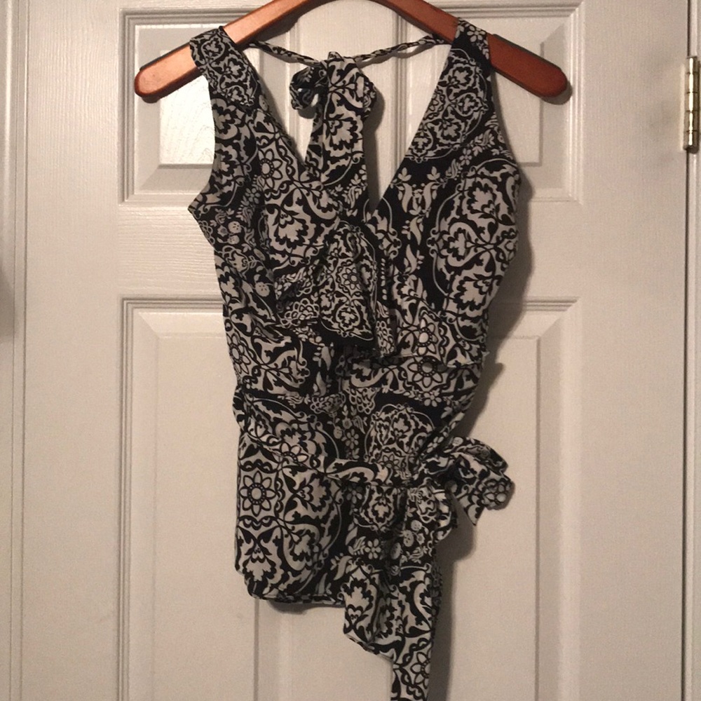 Black and white Halter Top.